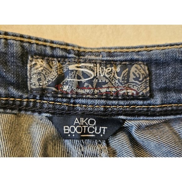Silver Jeans Womens | 27 Blue Aiko Bootcut Stretch Flare Western - Picture 4 of 16